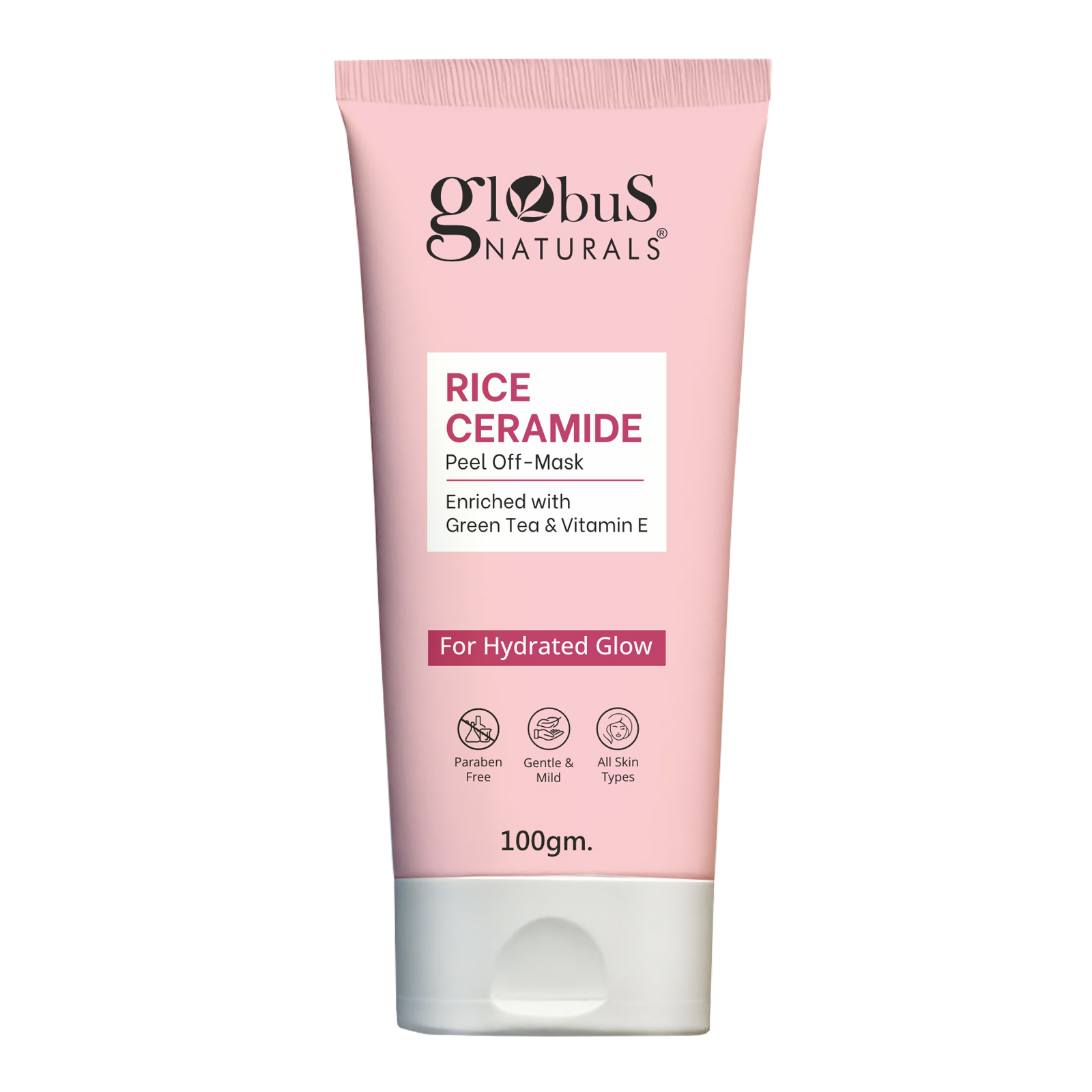 Globus Naturals Rice Ceramide Peel Off Mask, For Hydrated Glow Skin | Grocsy