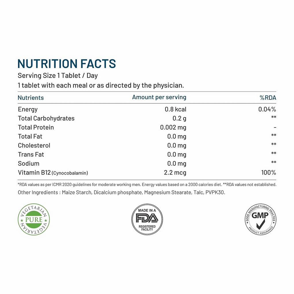Bliss Welness Vitamin B12 Tablets | Grocsy