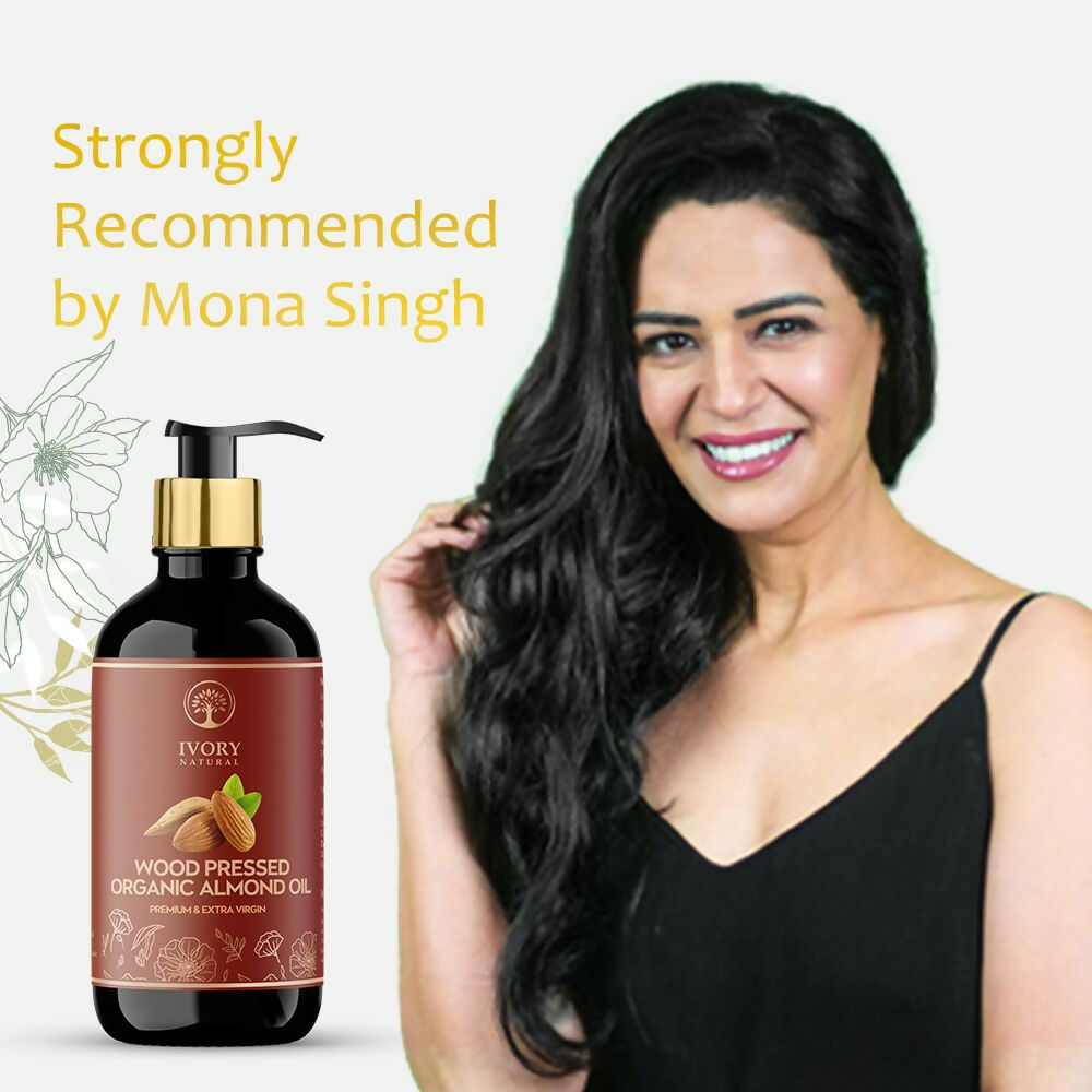 Ivory Natural Wood Pressed Organic Almond Oil , Premium Extra Virgin Oil - For Radiant Skin, Hair Wellness | Grocsy