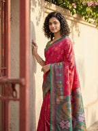 Shree Shyam Fashion Red Pochampally Silk Saree | Grocsy