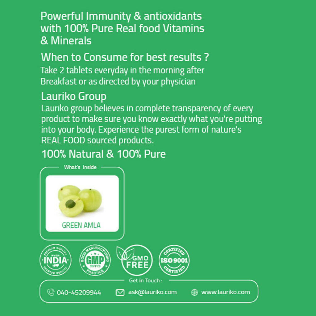 Laurik Plant Based Vitamin C With Zinc Supplements Tablets For Men & Women | Maintain Energy Levels & Boost Immunity | Grocsy