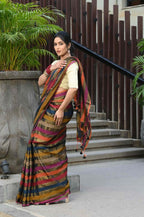 Beatitude Multicolor Tissue Silk Saree | Grocsy