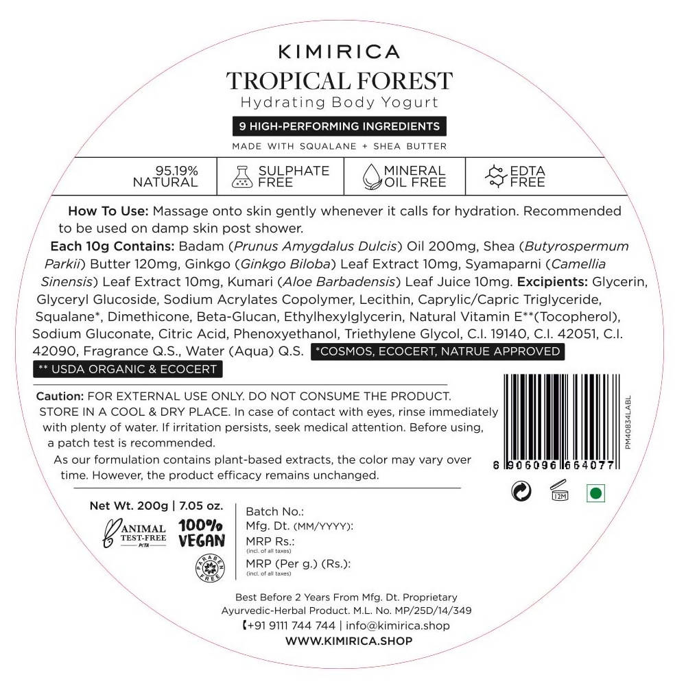 Kimirica Tropical Forest Body Yogurt | Grocsy