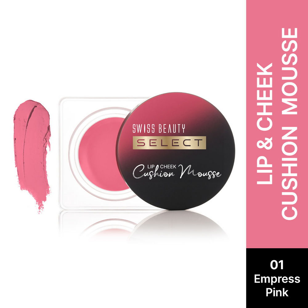 Swiss Beauty Select Lip And Cheek Cushion Mousse With Vitamin E - 1 Empress Pink | Grocsy