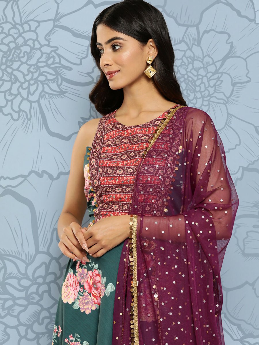 Ahalyaa Women's Traditional wear Lehenga Choli - Green | Grocsy
