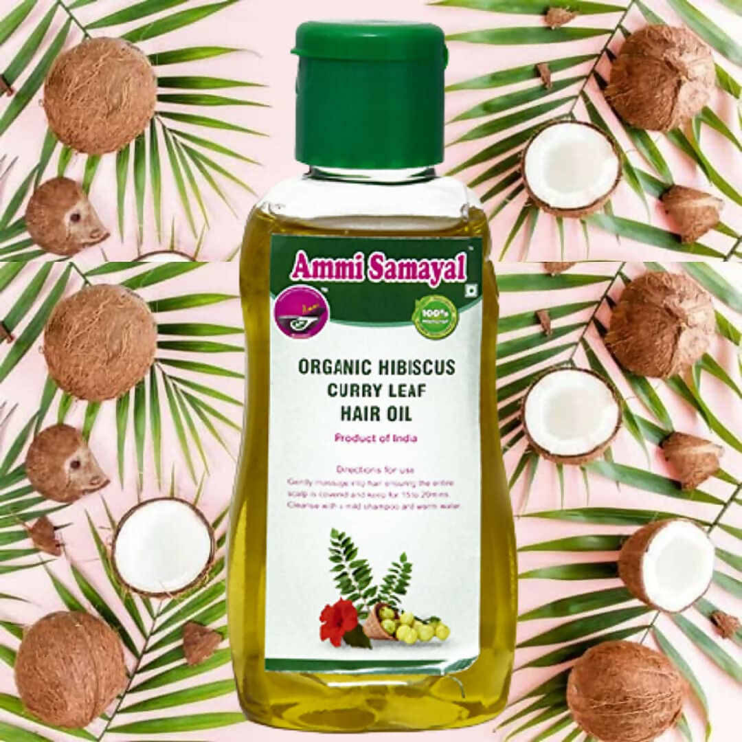 Ammi Samayal Organic Hibiscus and Curry Leaf Hair Oil | Grocsy