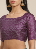 Saree Mall Green & Purple Ethnic Motifs Print Bhagalpuri Saree | Grocsy