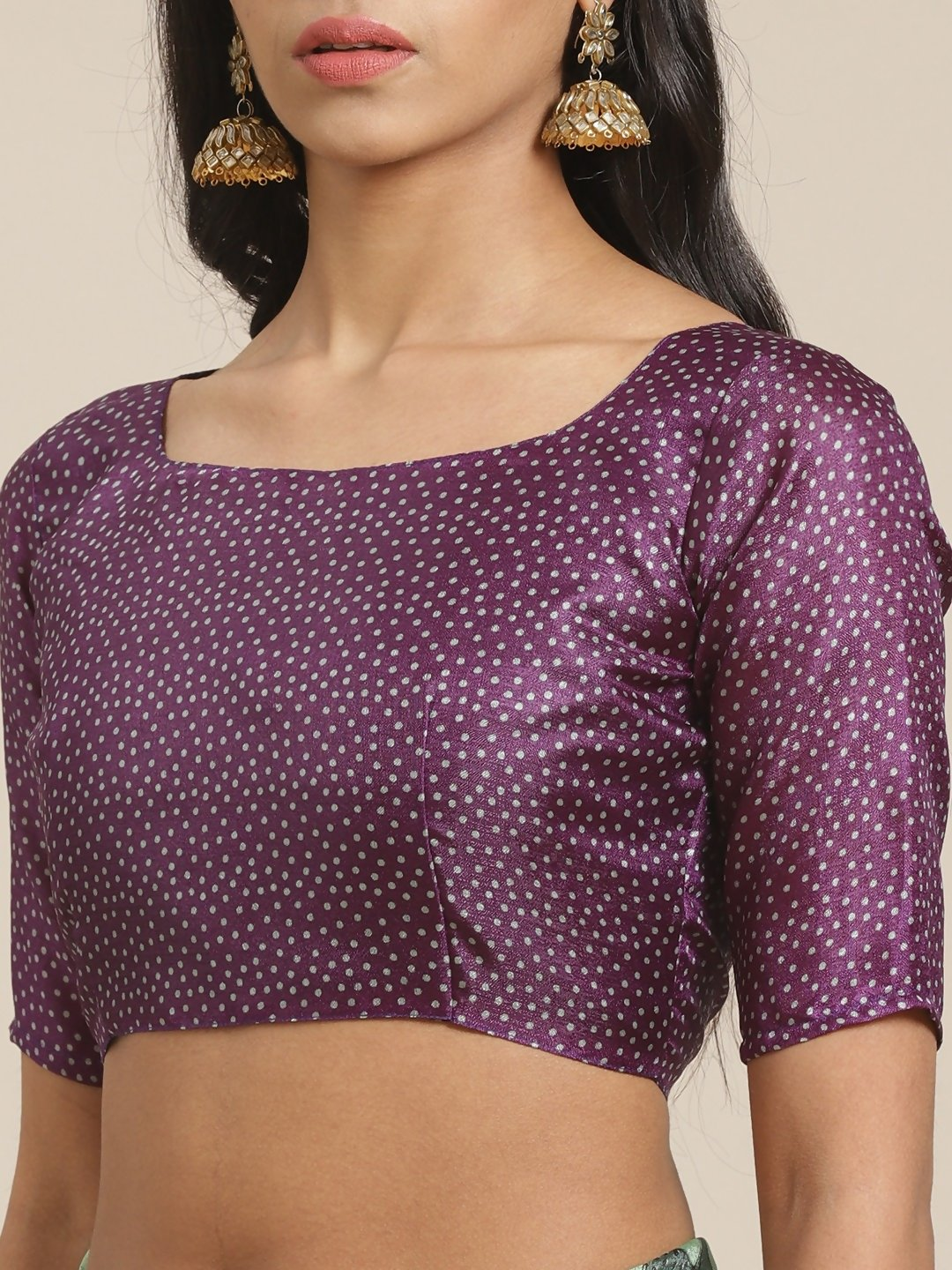 Saree Mall Green & Purple Ethnic Motifs Print Bhagalpuri Saree | Grocsy