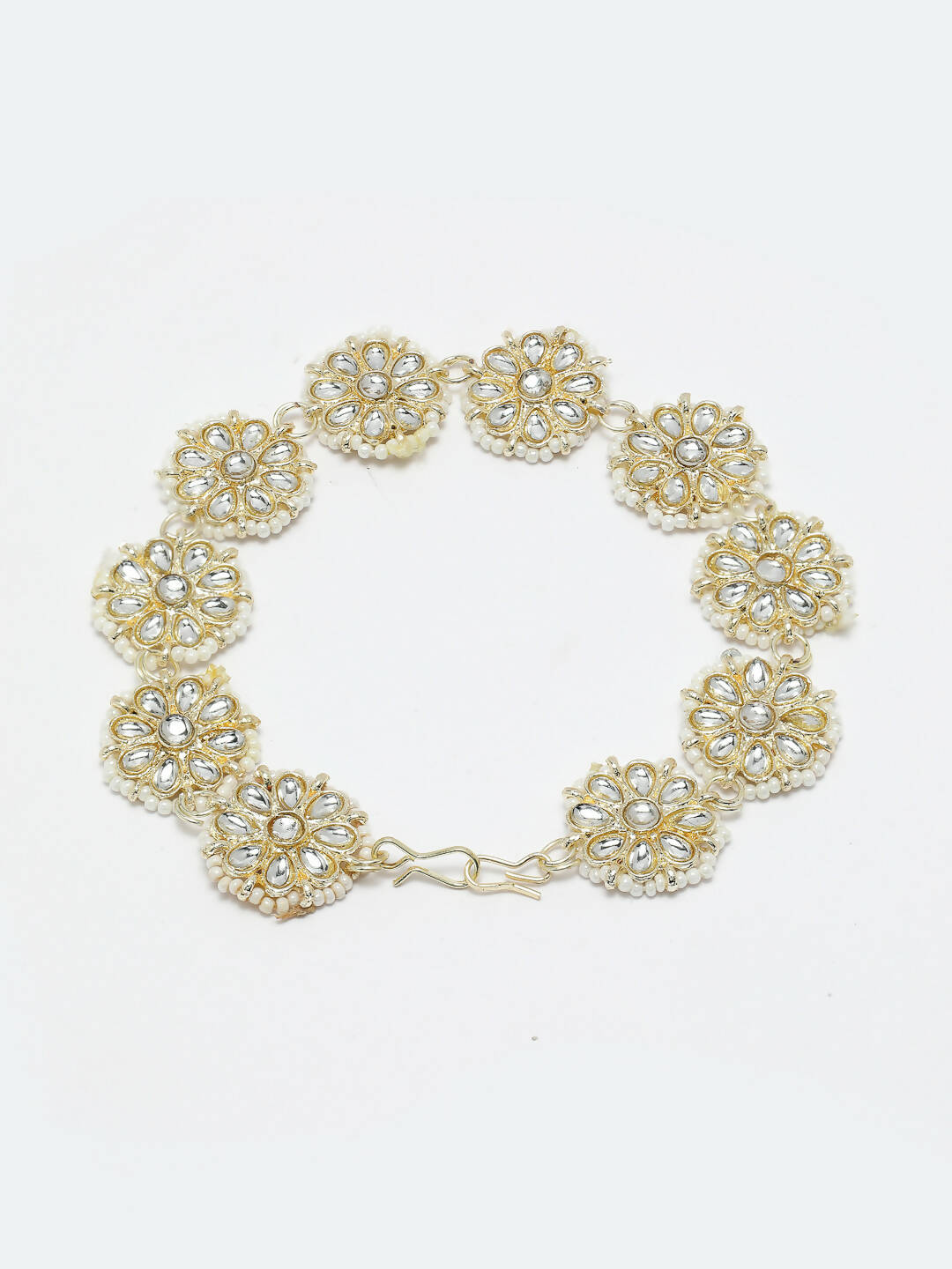 NVR Women's Gold-Polished Traditional Trending Matha Patti | Grocsy
