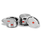 Sumeet Stainless Steel Induction Bottom Induction & Gas Stove Friendly Container Set | Grocsy