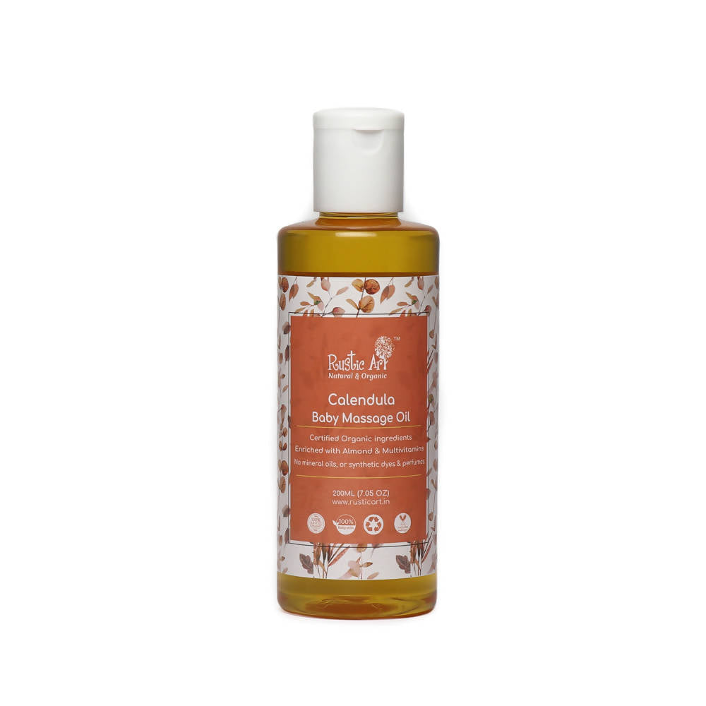 Rustic Art Organic Calendula Baby Massage Oil | Grocsy