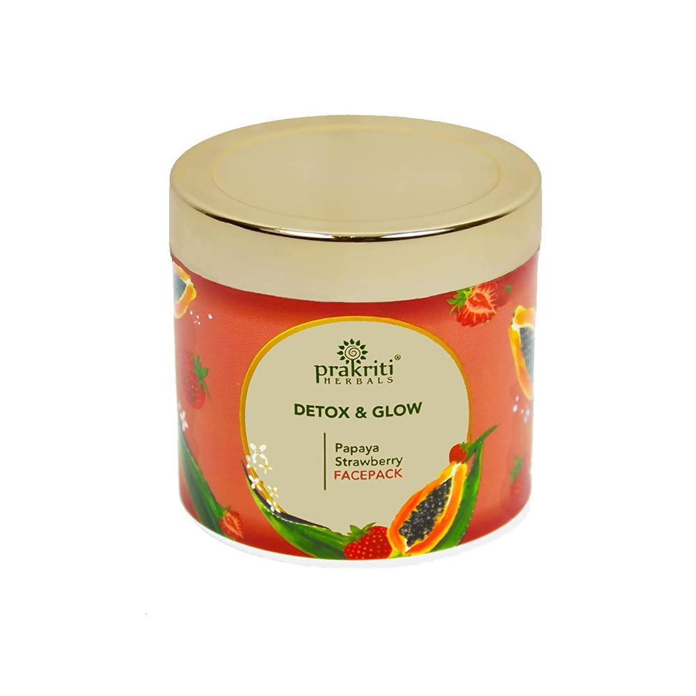 Prakriti Herbals Detox and Glow Strawberry Papaya Face Pack | Grocsy