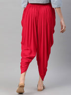 Cheera Women’s Red Dhoti Pant CH10D | Grocsy