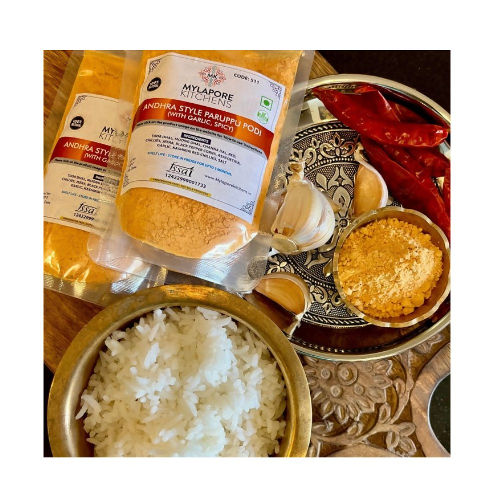 Mylapore Kitchens Andhra Style Paruppu Podi (with garlic ,Spicy) | Grocsy