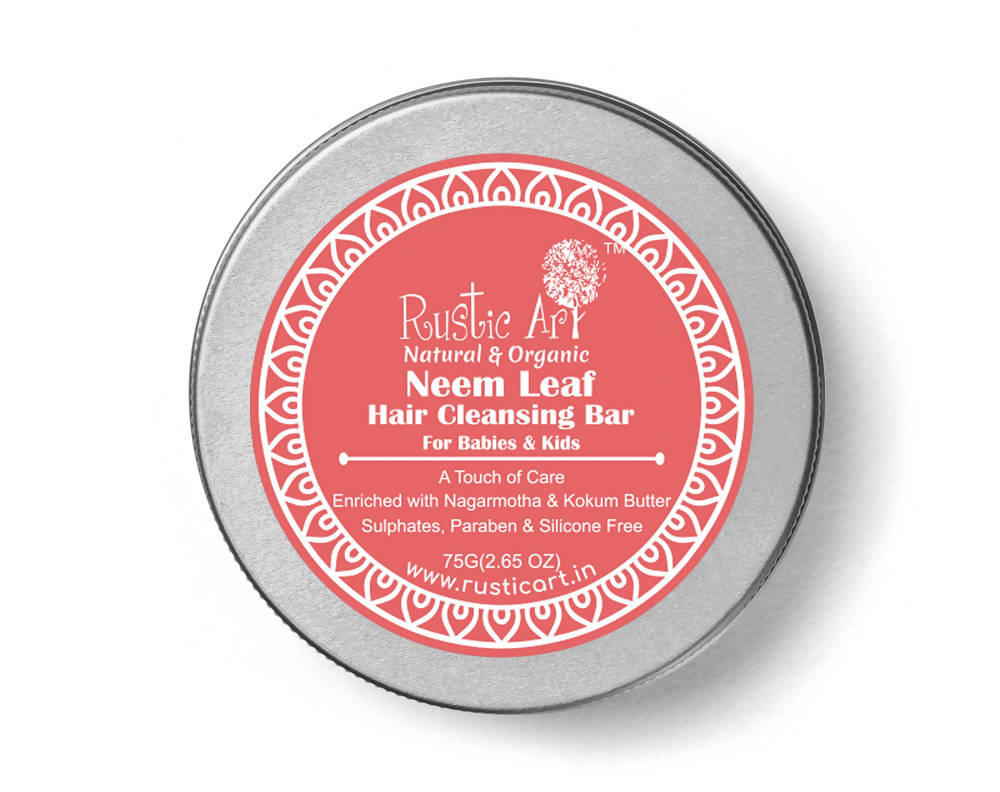 Rustic Art Neem Leaf Hair Cleansing Bar For Babies and Kids | Grocsy