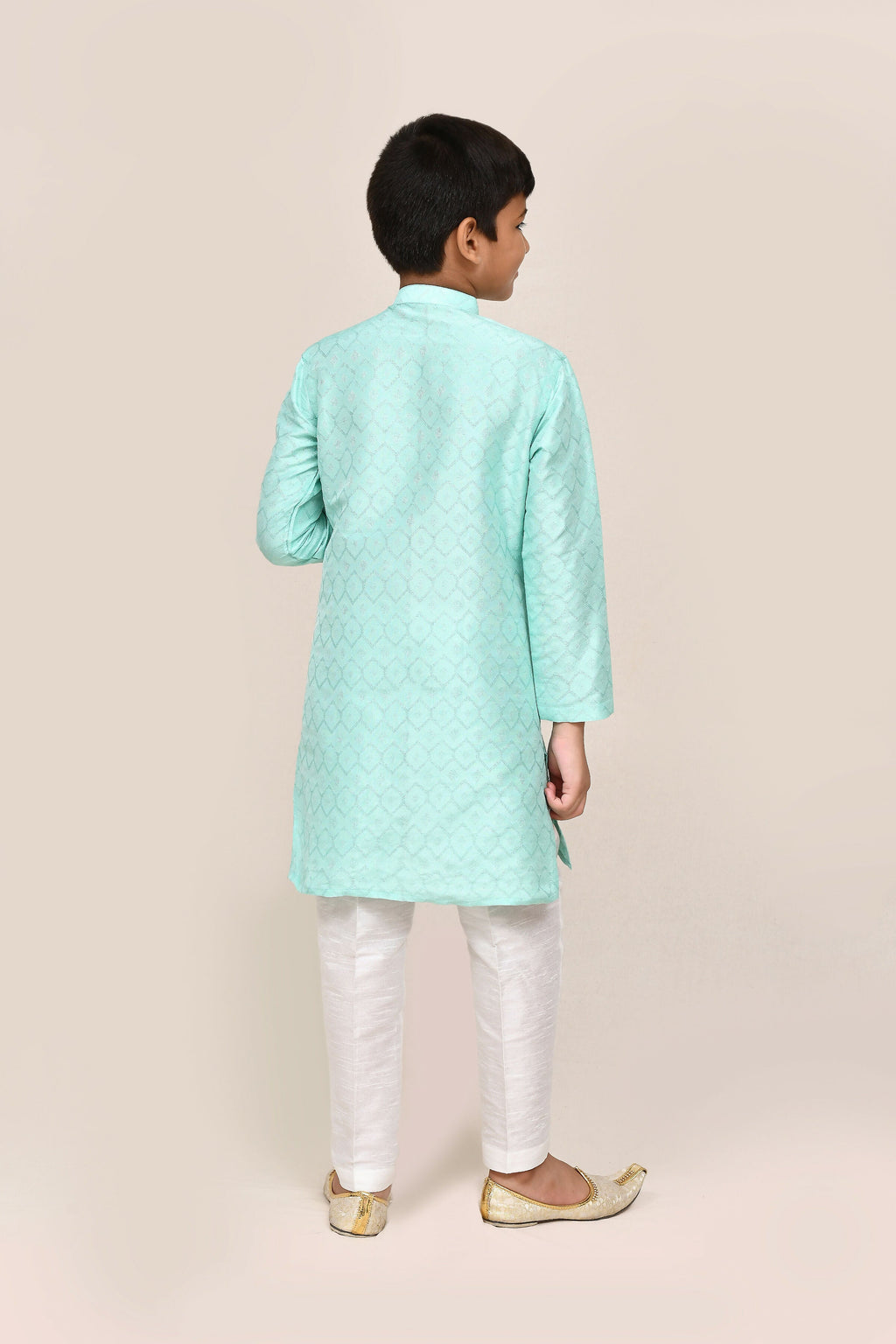 Joban Fashion Cotton Silk Ocean Green Kurta With Straight Fit Pant | Grocsy