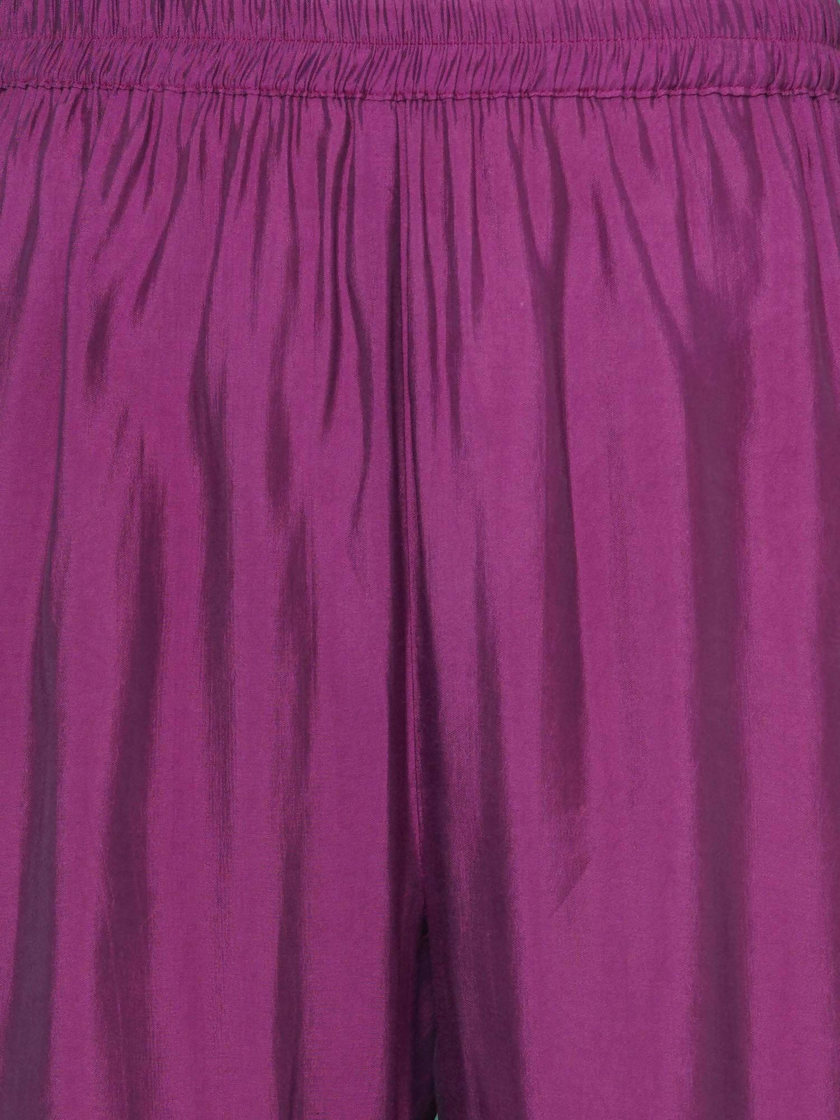 Women Republic Purple Art Silk Embroidered Kurta with Afghani Salwar | Grocsy