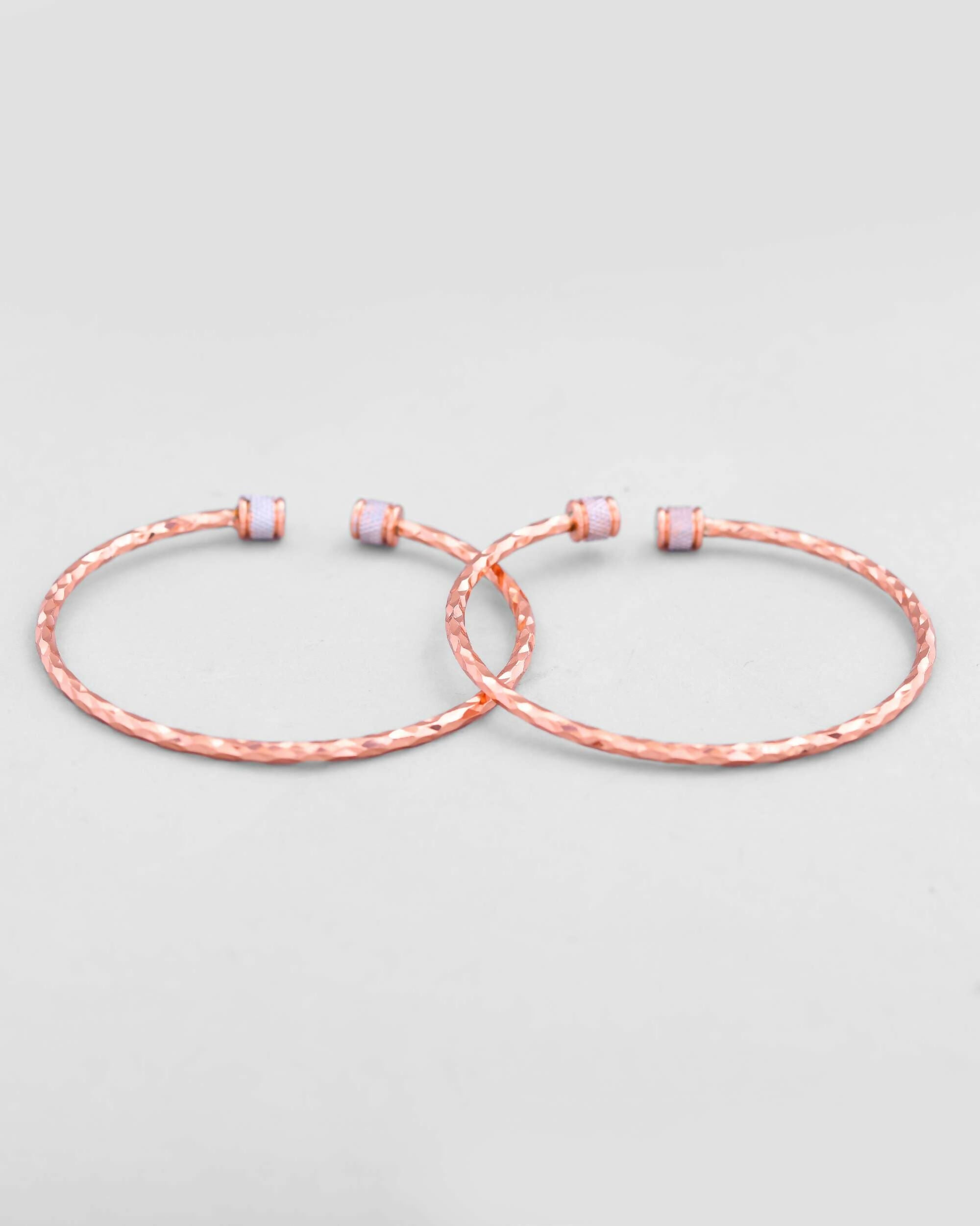 VOJ Set of 2 rose Gold Dual Toned Designer Bangles