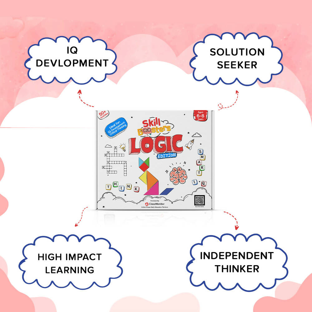 ClassMonitor Brain Development Puzzle Solving Home Learning Educational Kit with Free App with 25 Riddles for kids of Age group 6 - 8 Years | Grocsy