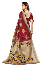 Vamika maroon Printed Art Silk Saree | Grocsy