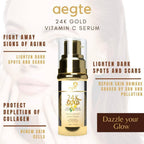 Aegte 24K Gold Vitamin C Serum (With Collagen Booster) | Grocsy