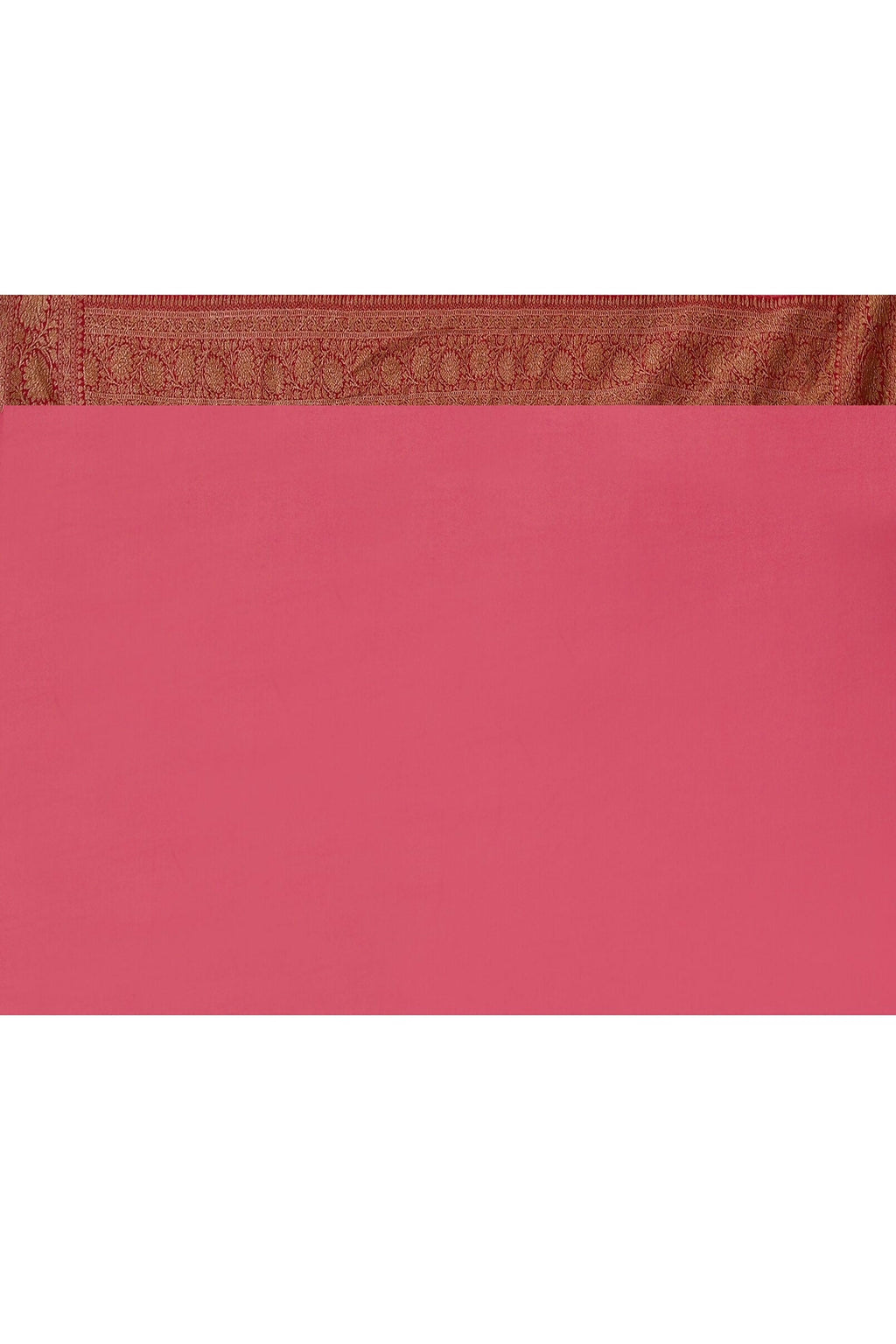 Joban Fashion Rouge Pink Crepe Chiffon Pure Handloom Banarasi Silk Saree | Grocsy