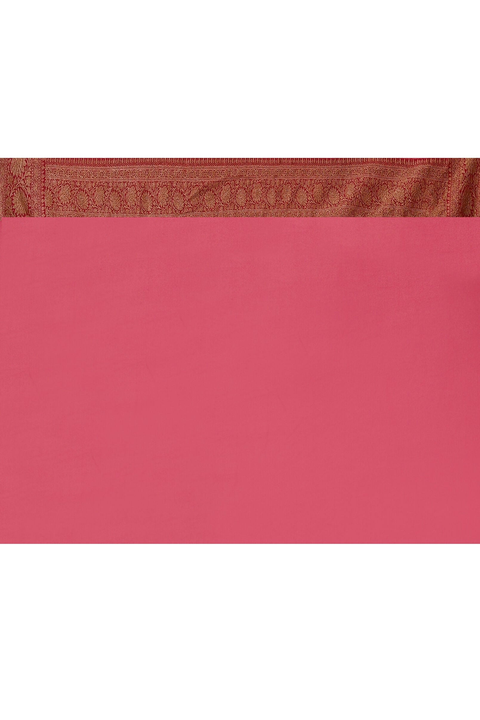 Joban Fashion Rouge Pink Crepe Chiffon Pure Handloom Banarasi Silk Saree | Grocsy