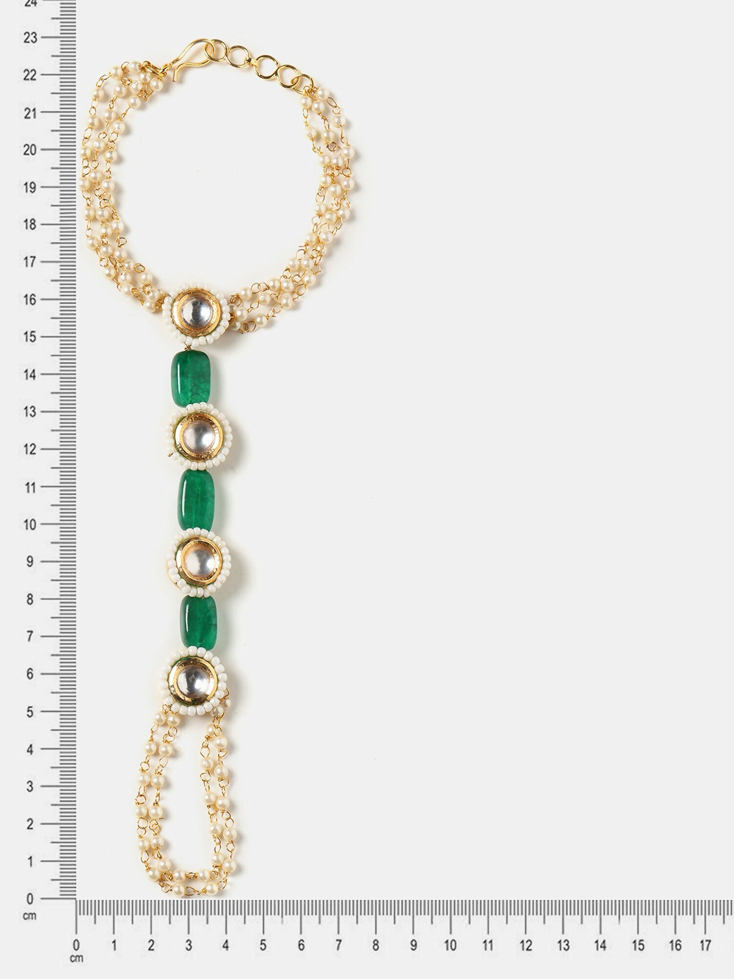 Ruby Raang Emerald Pearl Hand Harness | Grocsy