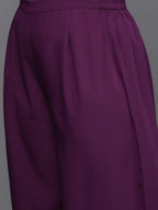 Ahalyaa Women's Traditional wear Kurta Set - Purple | Grocsy