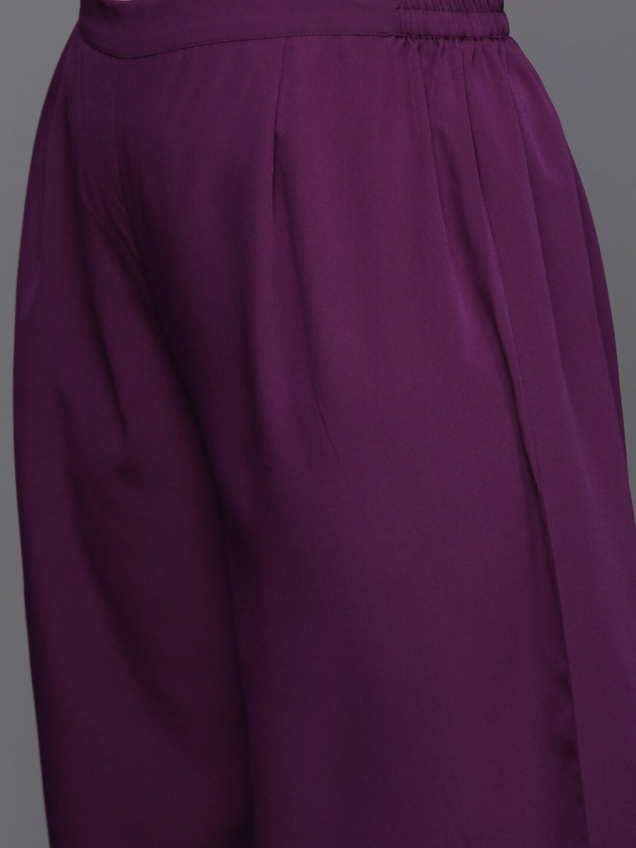 Ahalyaa Women's Traditional wear Kurta Set - Purple | Grocsy