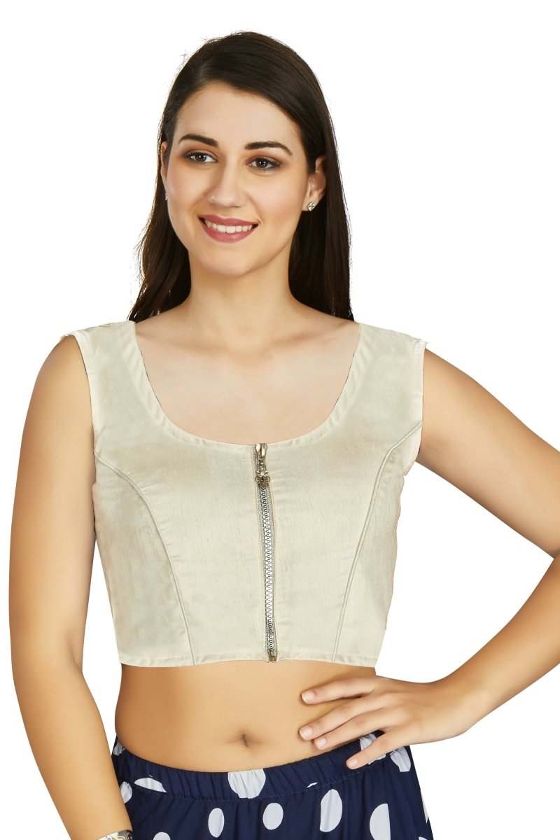Aastha Fashion Women's Off White Art Silk Designer Traditional Readymade Blouse | Grocsy