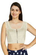 Aastha Fashion Women's Off White Art Silk Designer Traditional Readymade Blouse | Grocsy