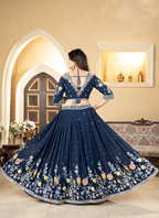 Lehenga Mart Designer Wedding Lehenga Choli For Women - Blue | Grocsy