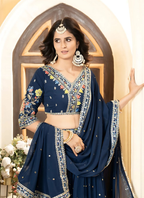 Lehenga Mart Designer Wedding Lehenga Choli For Women - Blue | Grocsy