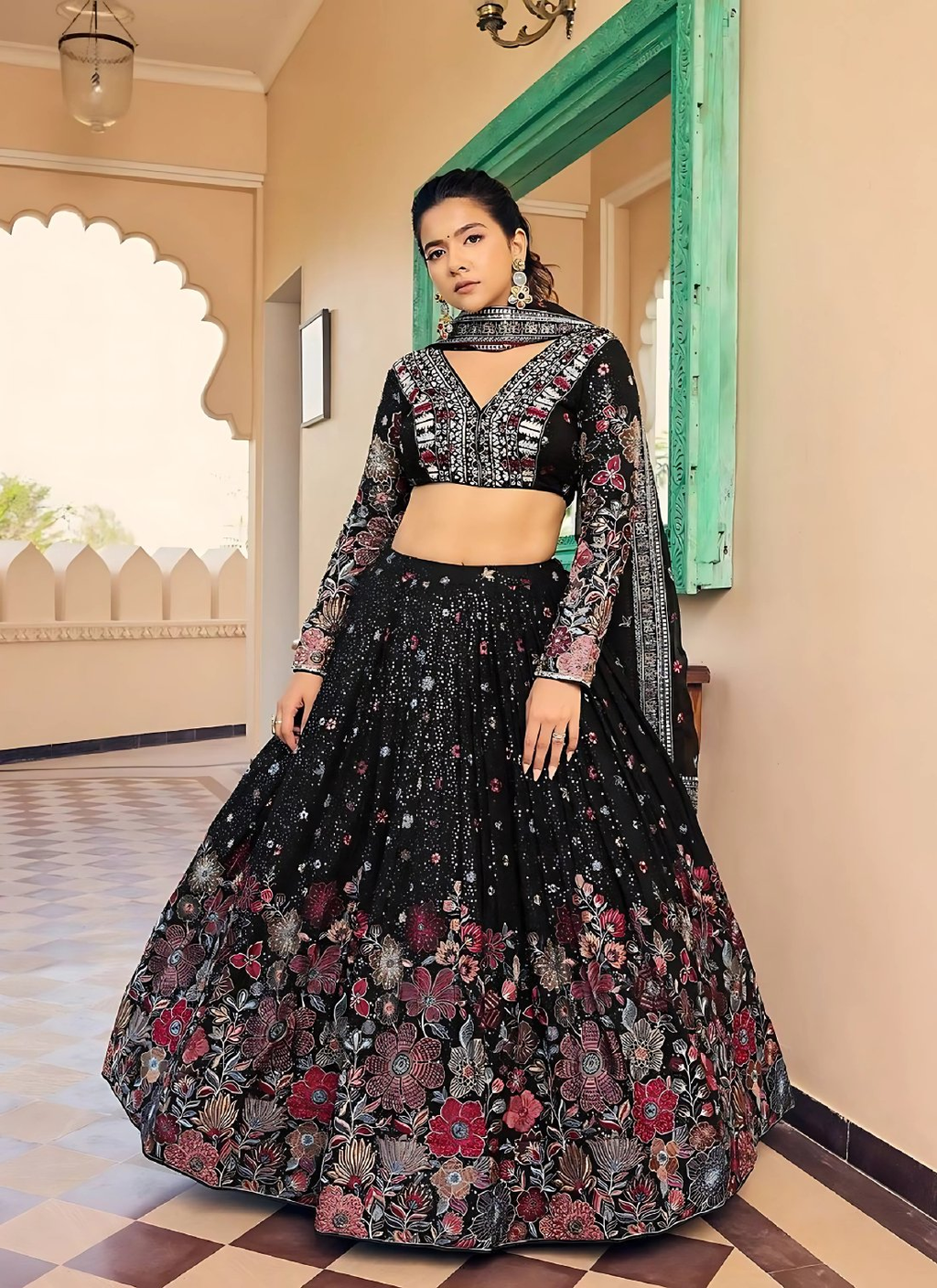 Lehenga Mart Designer Wedding Lehenga Choli For Women - Black | Grocsy