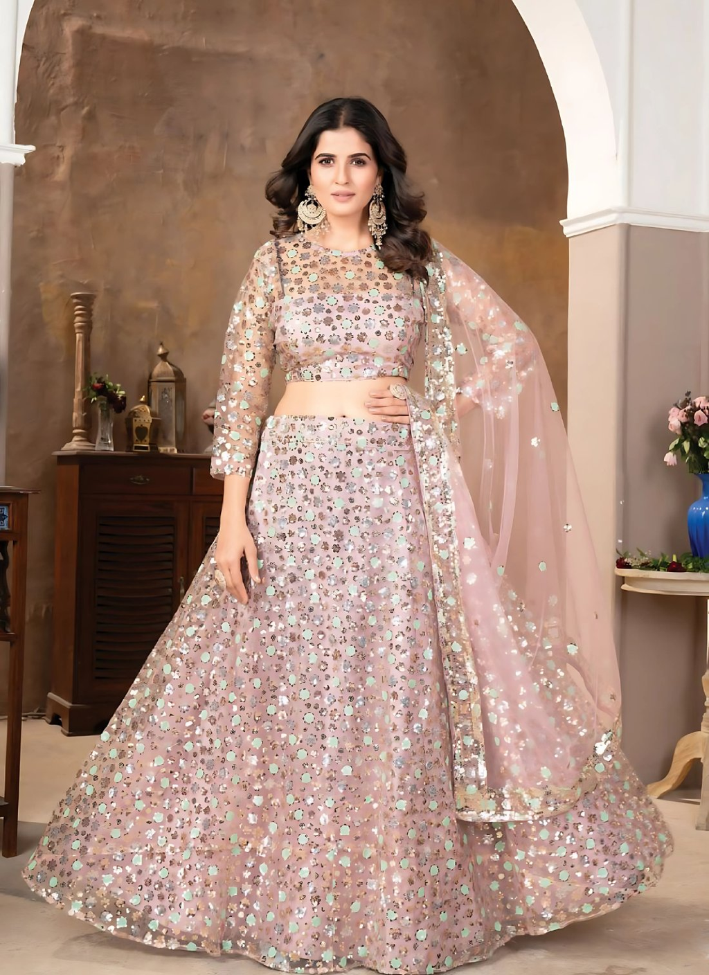 Lehenga Mart Designer Wedding Lehenga Choli For Women - Baby Pink | Grocsy