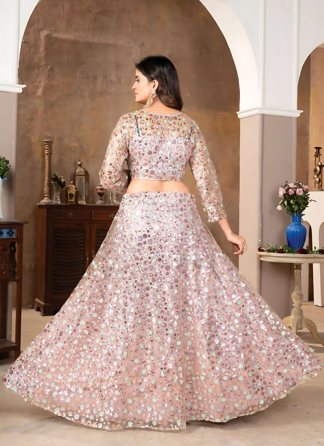 Lehenga Mart Designer Wedding Lehenga Choli For Women - Baby Pink | Grocsy