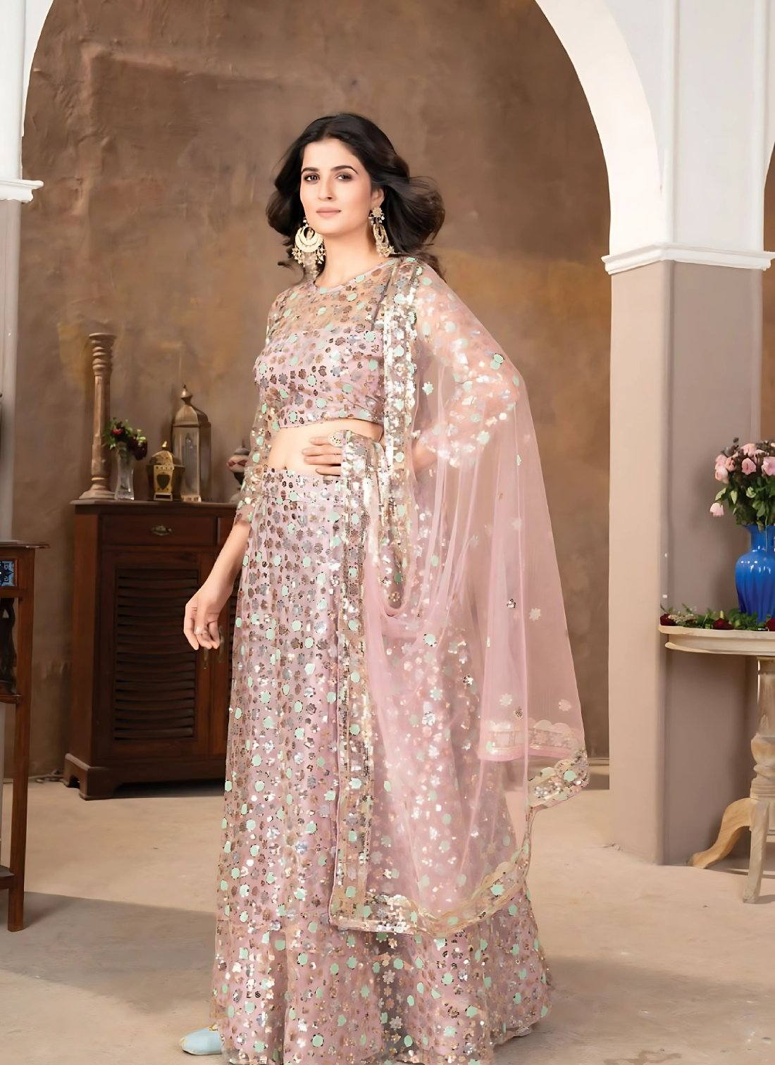 Lehenga Mart Designer Wedding Lehenga Choli For Women - Baby Pink | Grocsy