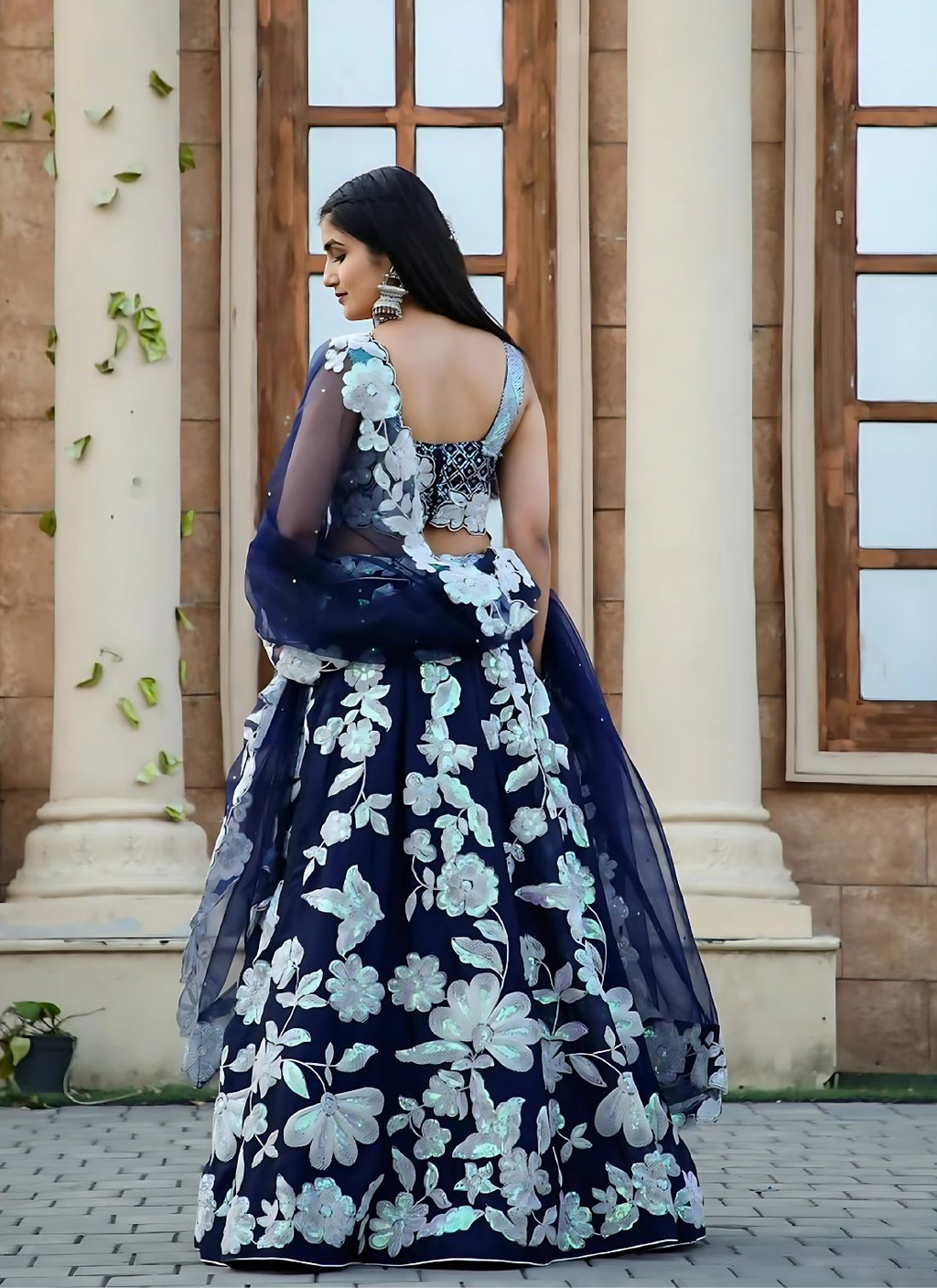 Lehenga Mart Designer Wedding Lehenga Choli For Women - Navy Blue | Grocsy