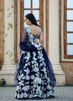 Lehenga Mart Designer Wedding Lehenga Choli For Women - Navy Blue | Grocsy