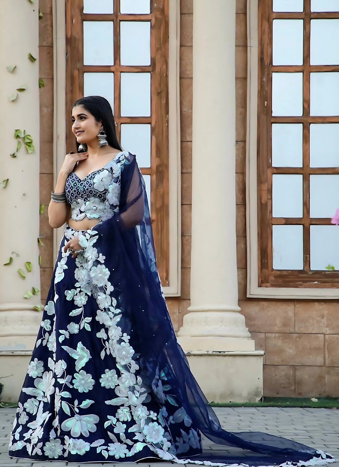Lehenga Mart Designer Wedding Lehenga Choli For Women - Navy Blue | Grocsy