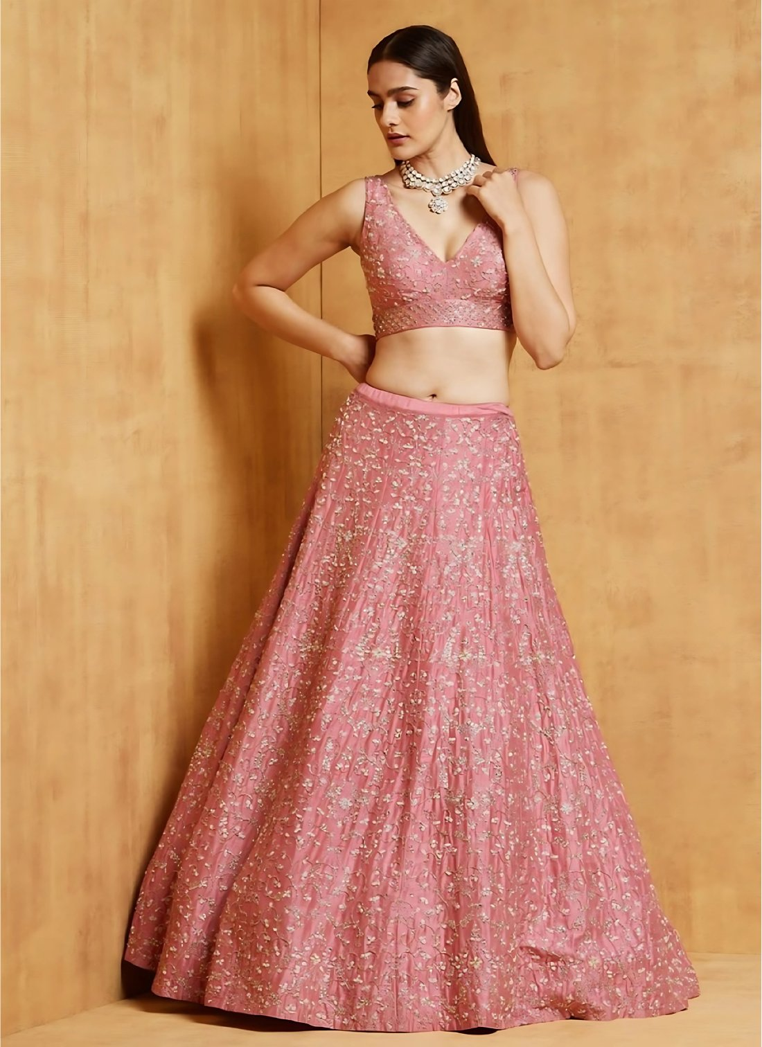 Lehenga Mart Designer Wedding Lehenga Choli For Women - Baby Pink | Grocsy