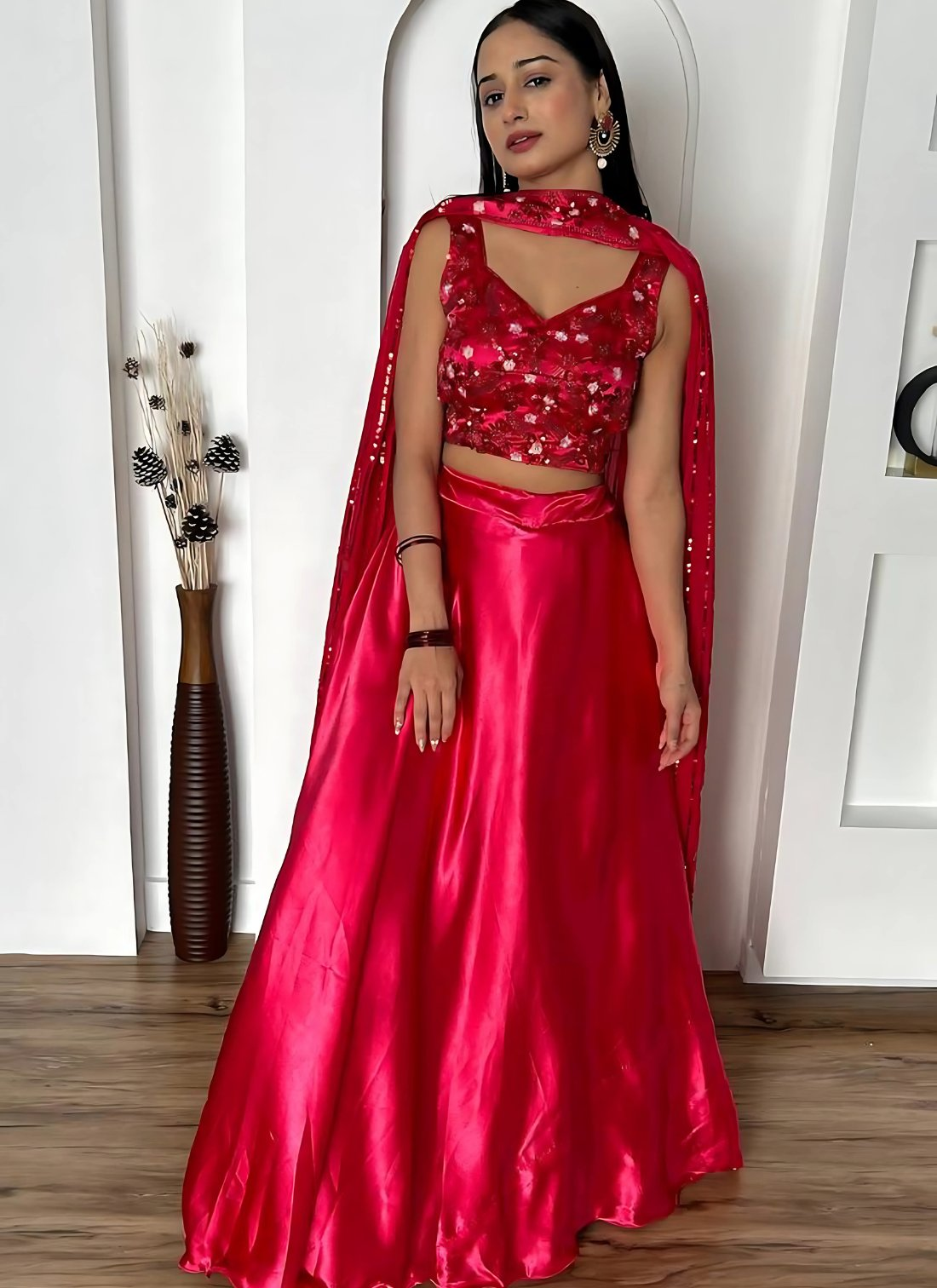 Lehenga Mart Designer Wedding Lehenga Choli For Women - Pink | Grocsy