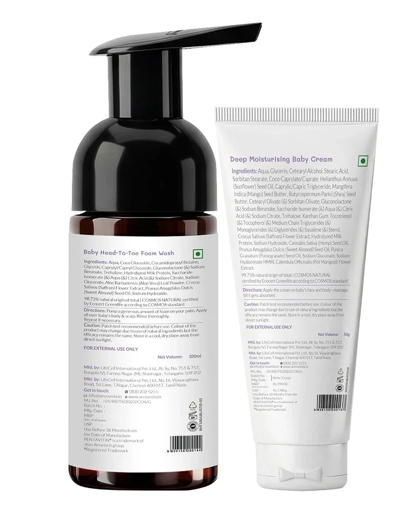 AreoVeda Baby Wash and Cream Combo | Grocsy
