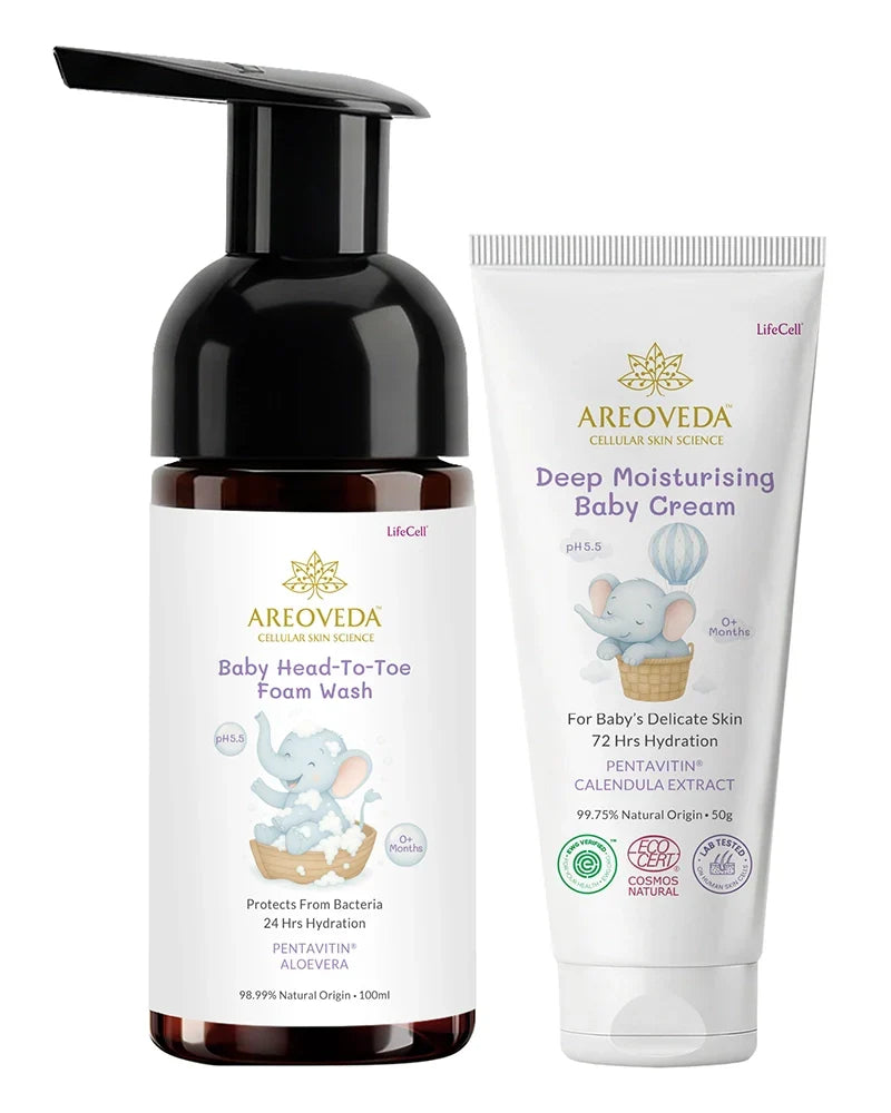 AreoVeda Baby Wash and Cream Combo | Grocsy