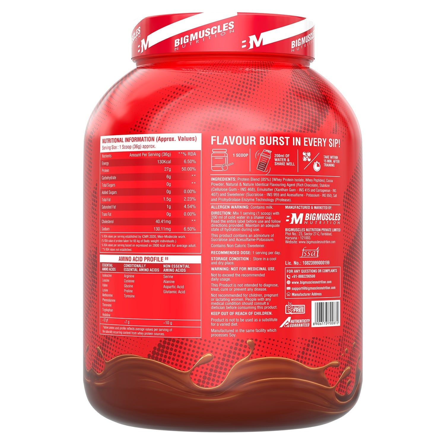 Big Muscles Nutrition Nitric Whey Protein | Grocsy
