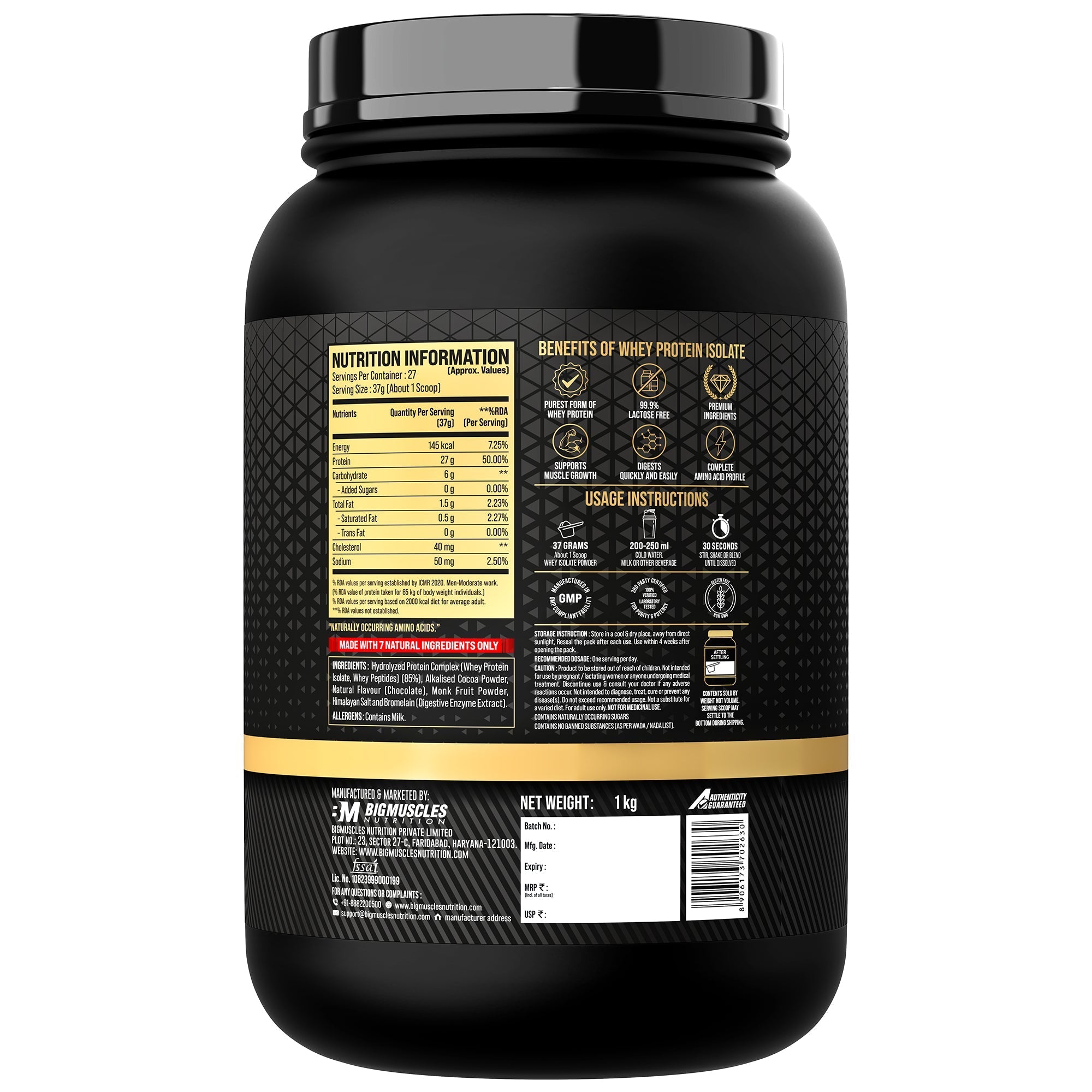 Big Muscles Nutrition Gold Whey Isolate | Grocsy