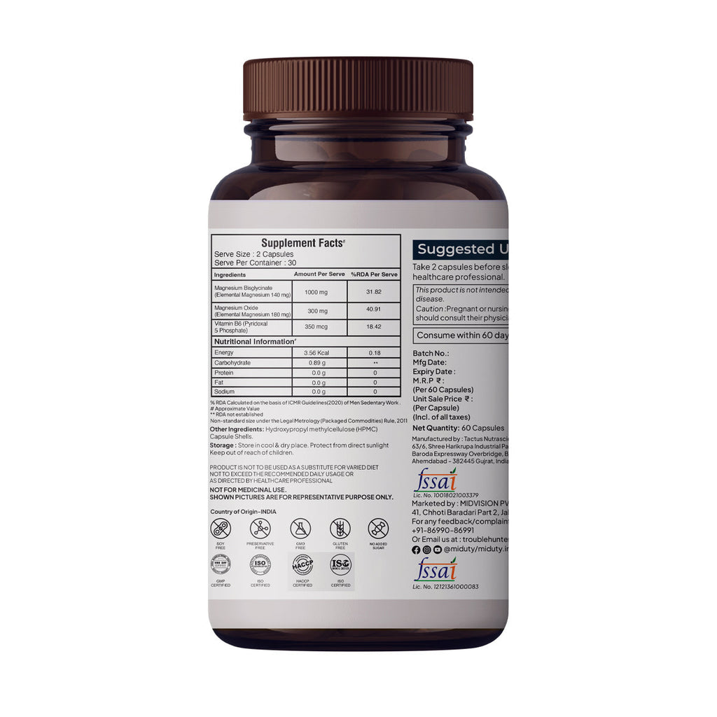 Miduty by Palak Notes Magnesium Relax Capsules