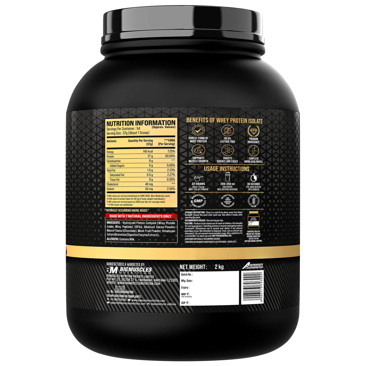 Big Muscles Nutrition Gold Whey Isolate | Grocsy