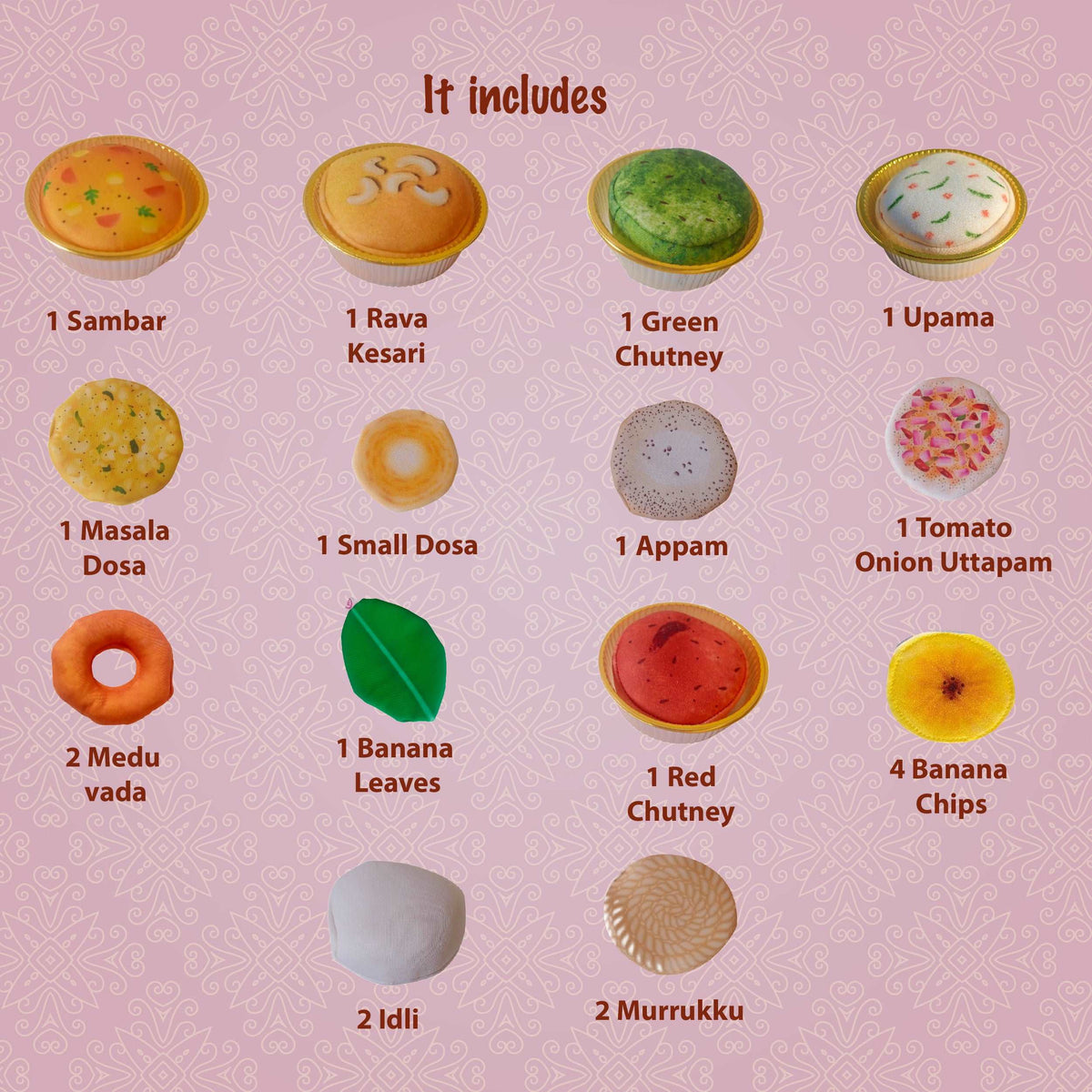 The Small Wonderland Bahubali Set-20 Piece Set-South Indian food inspired Pretend Play Food Toys | Grocsy